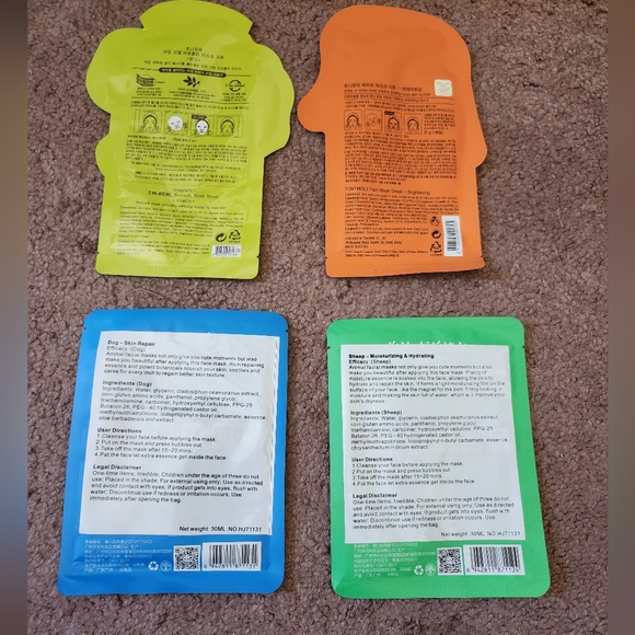 4-Pack: Secret Skin Animal Face Sheet Masks - Picture 2 of 3